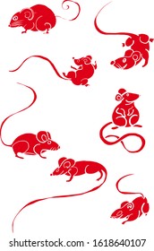 Rat vector.Chinese new year 2020.red and gold.Lantern and gold money.wealth and rich on happy new year.