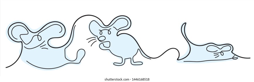 Rat zodiac. The animal of the Chinese zodiac. Hand drawn vector illustration.