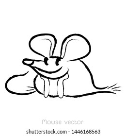 Rat zodiac. The animal of the Chinese zodiac. Hand drawn vector illustration.