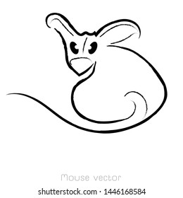 Rat zodiac. The animal of the Chinese zodiac. Hand drawn vector illustration.