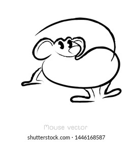Rat zodiac. The animal of the Chinese zodiac. Hand drawn vector illustration.