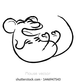 Rat zodiac. The animal of the Chinese zodiac. Hand drawn vector illustration.