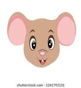 Rat-Cartoon rat head isolated on white background.