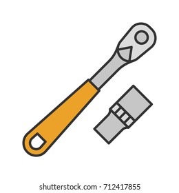 Ratchet color icon. Isolated vector illustration