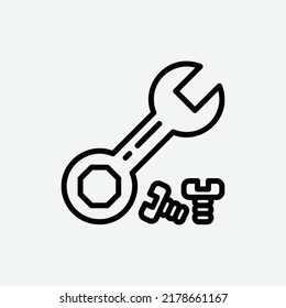  ratchet icon, isolated mechanic outline icon in light grey background, perfect for website, blog, logo, graphic design, social media, UI, mobile app