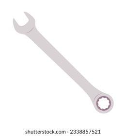 Ilustración plana Ratchet y Spanner. Limpiar elemento de diseño de iconos en fondo blanco aislado