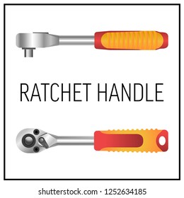 Ratchet spanner, isolated on a white background. Vector illustration