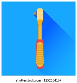Ratchet wrench, flat picture. Vector illustration