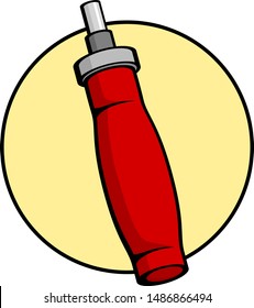 ilustración de controlador de bits de trinquete o destornillador