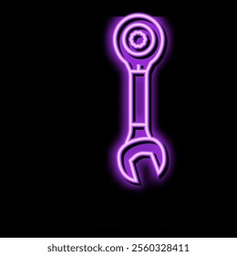 ratcheting wrench tool neon light sign vector. ratcheting wrench tool illustration