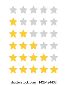 Rate 5 star customer product review flat icon for apps and websites vector isolatd on white background