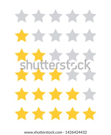 Rate 5 star customer product review flat icon for apps and websites vector isolatd on white background