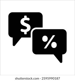 Rate Conversation Icon on White Background - Simple Vector Illustration