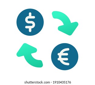 rate conversion exchange single isolated icon with gradient style
