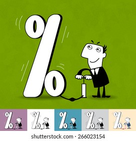 Rate and Credit. Business illustration (EPS 10). Animation friendly: the elements (legs, arms, heads etc) are in the separate layers. 