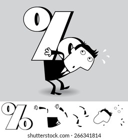 Rate and Credit. Business illustration (EPS 8). Animation friendly: the elements (legs, arms, heads etc) are in the separate layers. 