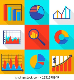 Rate hike icons set. Flat set of 9 rate hike vector icons for web isolated on white background