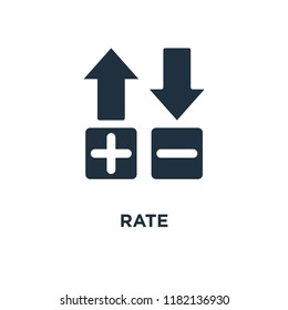 Rate icon. Black filled vector illustration. Rate symbol on white background. Can be used in web and mobile.