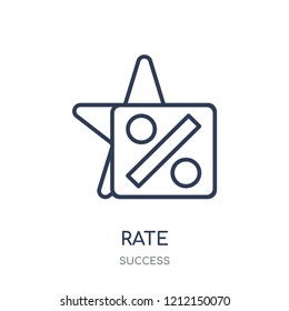 Rate icon. Rate linear symbol design from Success collection. Simple outline element vector illustration on white background.