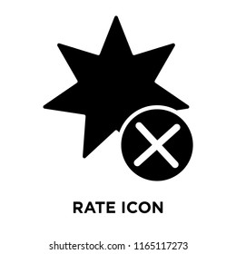 Rate icon vector isolated on white background, Rate transparent sign , black symbols