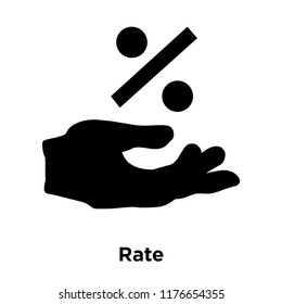 Rate icon vector isolated on white background, logo concept of Rate sign on transparent background, filled black symbol
