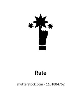 Rate icon vector isolated on white background, logo concept of Rate sign on transparent background, filled black symbol