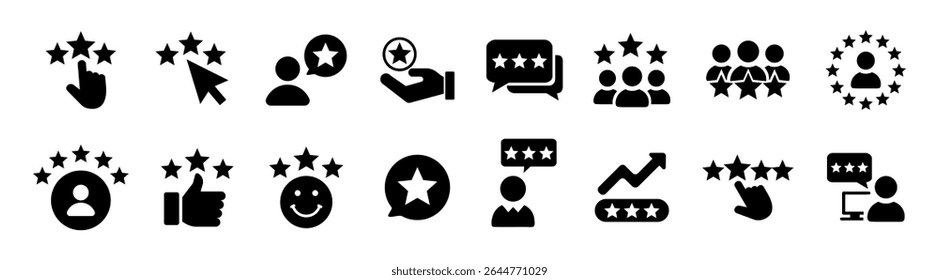  Rate icons set. Feedback icon collection. Сustomer satisfaction icon. Customer reputation concept vector illustration 