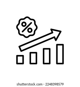 Rate Increase icon in vector. Logotype