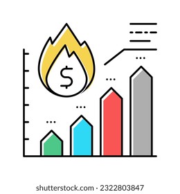 vector de icono de índice de inflación. signo de inflación de la tasa. ilustración de símbolo aislado