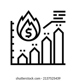 Inflationsrate-Linie Symbol-Vektorgrafik. Inflationszeichen. isoliertes Kontursymbol