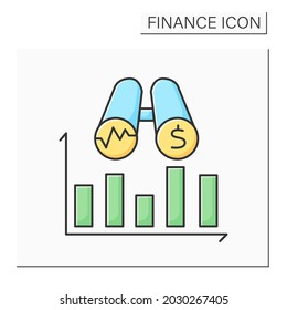 Rate Of Interest Color Icon. Financial Planning And Stock Trend Arrows. Personal And Corporate Investment, Income Planning And Market Volatility Concept.Isolated Vector Illustration