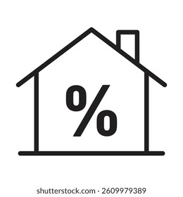 Rate for mortgage icon Line Art Logo set