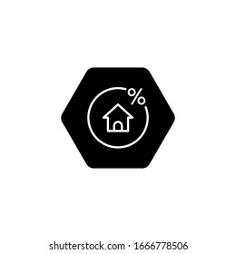 Rate for mortgage icon in line style on white background