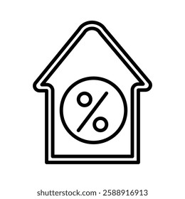 Rate for mortgage icon Outline vector symbol sign