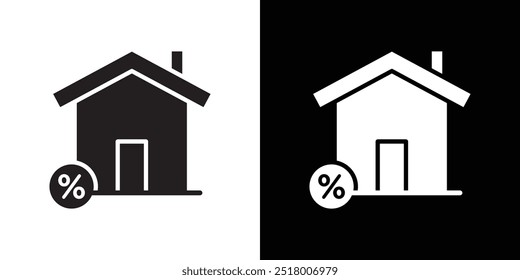 Rate for mortgage icon Vector flat thin line illustration