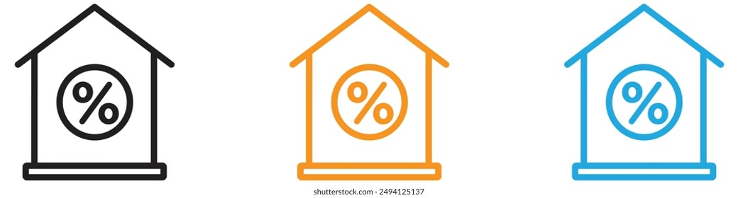 Rate for mortgage icon vector logo set collection for web app ui