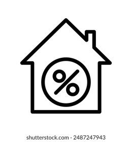Rate for mortgage linear logo mark in black and white