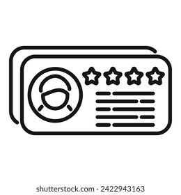 Rate new candidate icon outline vector. Online cv hr. Take new business lead