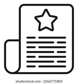 Vector de contorno de icono de calibre de papel. Revisión del cliente. Servicio de cliente