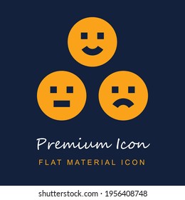 Rate premium material ui ux isolated vector icon in navy blue and orange colors