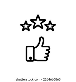 Rate of service, three star simple icon vector. Flat design.ai