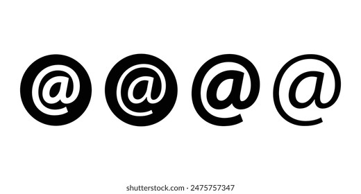 En la Ilustración vectorial de iconos de signo de tasa. Correo electrónico