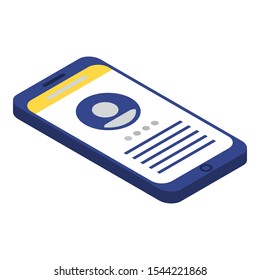 Rate smartphone icon. Isometric of rate smartphone vector icon for web design isolated on white background
