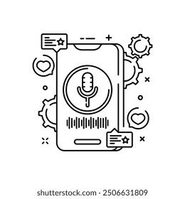 Rate Speech Outline Icon, Vector illustration