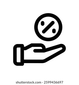 rate taxes line icon. Clean and minimalist vector icon for websites, mobile apps, presentations, and logos. Fully scalable and customizable for any project.