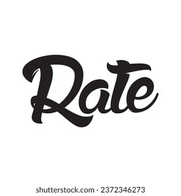 rate text on white background.