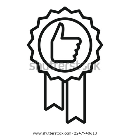 Rate thumb up icon outline vector. Customer trust. Promise review