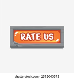 Rate us button to be used in game, graphic and software designs on white background