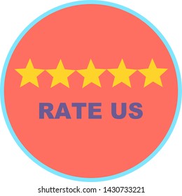 Rate us concept, Customer product rating satisfaction review flat icon for apps and websites