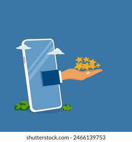 Valora nuestro concepto. Reseña de Comentarios de cinco estrellas Cliente, Encuesta de satisfacción , Reseña en línea.